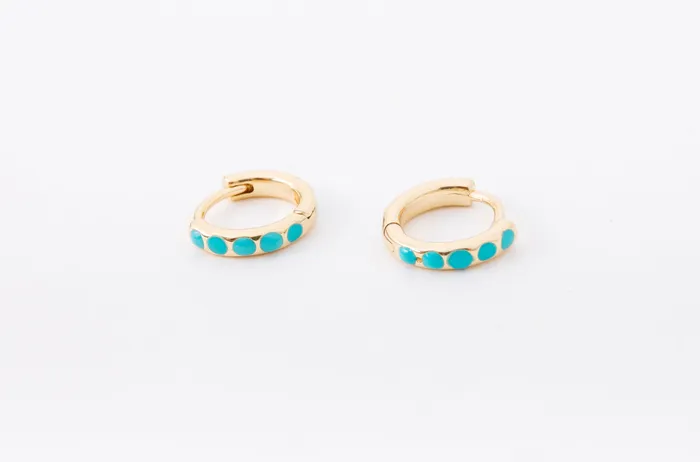 DLUX Earrings Turquoise Huggies