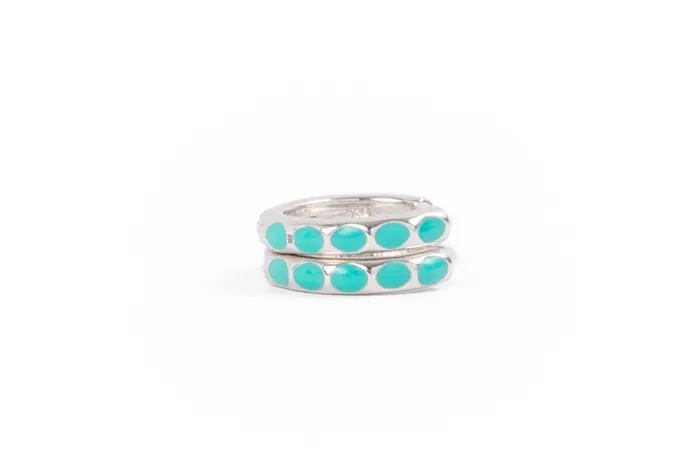 DLUX Earrings Turquoise Huggies