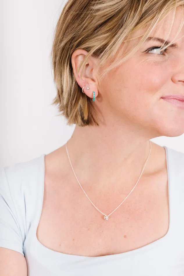 DLUX Earrings Turquoise Huggies