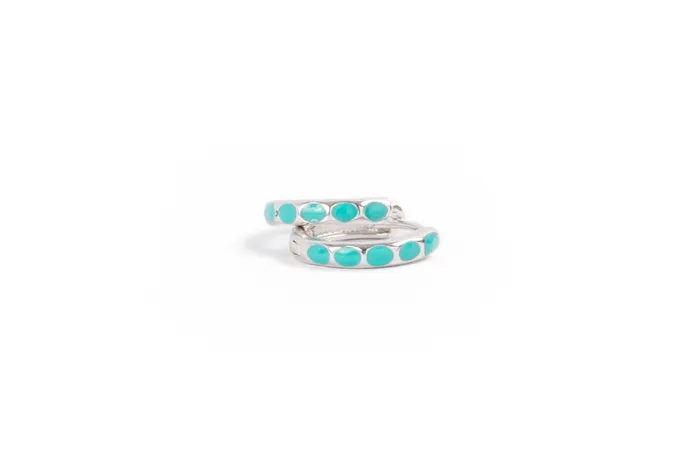 DLUX Earrings Turquoise Huggies