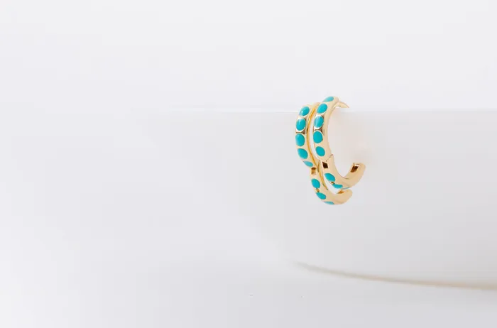 DLUX Earrings Turquoise Huggies