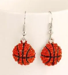 E1188 Basketball Gemstone Dangle Earrings polly Earrings