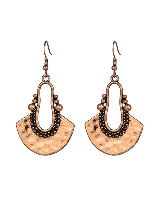 E1654 Copper Abstract Earrings 02 Earrings
