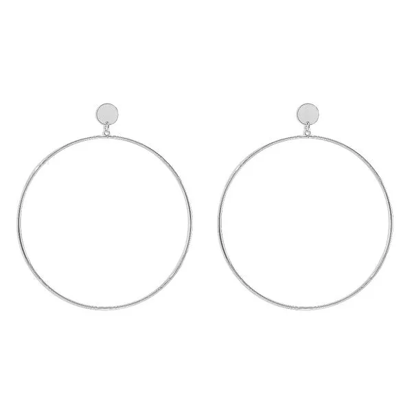 Earrings 01 E1690 Silver Giant Hoop Earrings