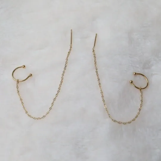 Earrings 18K GoldFilled Chain Cuff Earrings Jewelvers