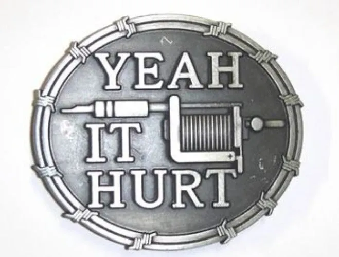 Earrings BU138 Yeah it Hurt Tattoo Gun Belt Buckle POLLY