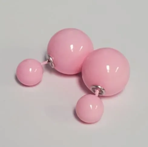 Earrings E241 Light Pink Double Ball Earrings Susan
