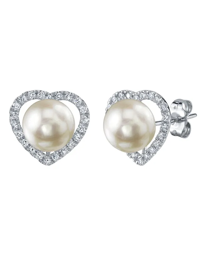 Earrings Freshwater Pearl Diamond Amour Earrings spt