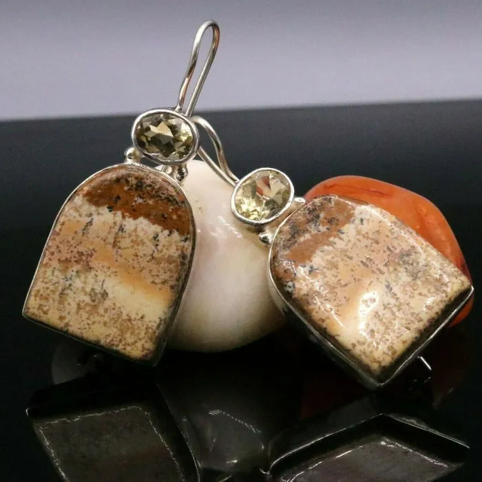 Earrings Indian bollywood style handmade excellent stone jadau hoops warring dangle s155 TRIBAL ORNAMENTS