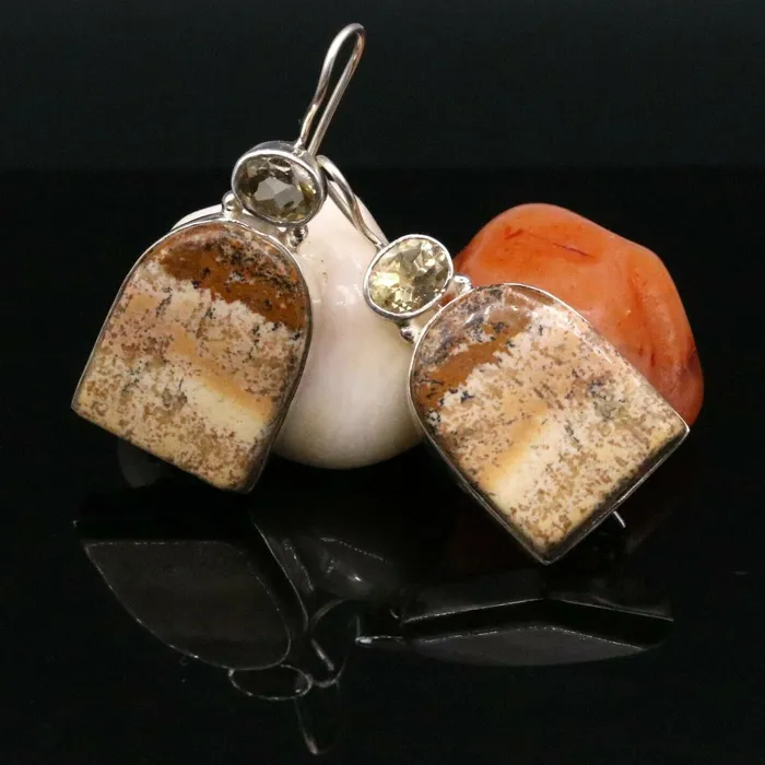 Earrings Indian bollywood style handmade excellent stone jadau hoops warring dangle s155 TRIBAL ORNAMENTS