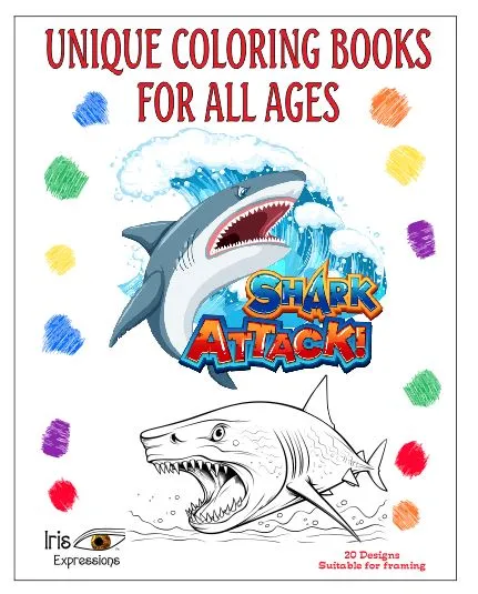 Earrings Iris Fashion Jewelry AB06 Shark Attack Coloring Book