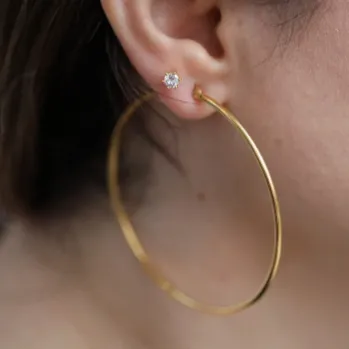 Earrings Jewelvers 18K GoldFilled 70mm Large Hoop Earrings Earrings Jewelvers 18K GoldFilled 70mm Large Hoop Earrings