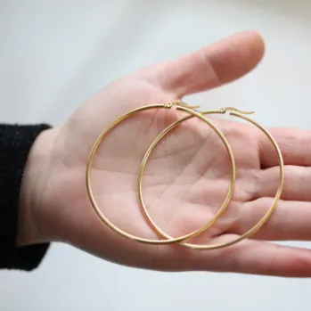 Earrings Jewelvers 18K GoldFilled 70mm Large Hoop Earrings Earrings Jewelvers 18K GoldFilled 70mm Large Hoop Earrings