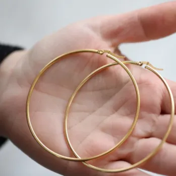 Earrings Jewelvers 18K GoldFilled 70mm Large Hoop Earrings Earrings Jewelvers 18K GoldFilled 70mm Large Hoop Earrings