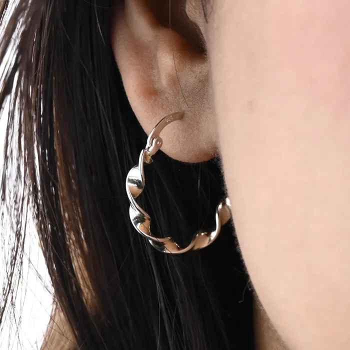 Earrings Jewelvers 925 Sterling Silver Twisted Chunky Hoop Earrings Earrings Jewelvers 925 Sterling Silver Twisted Chunky Hoop Earrings
