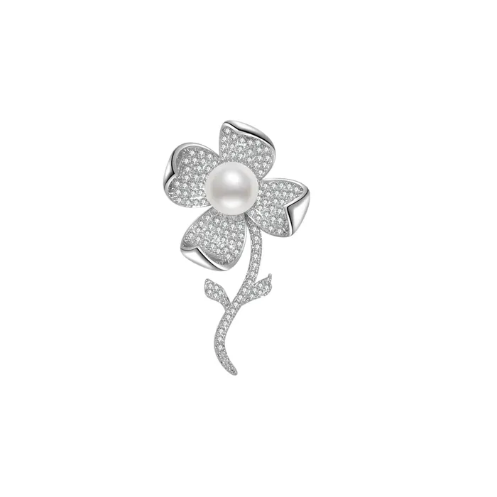 Earrings Pearly Lustre Elegant Freshwater Pearl Brooch WC00045