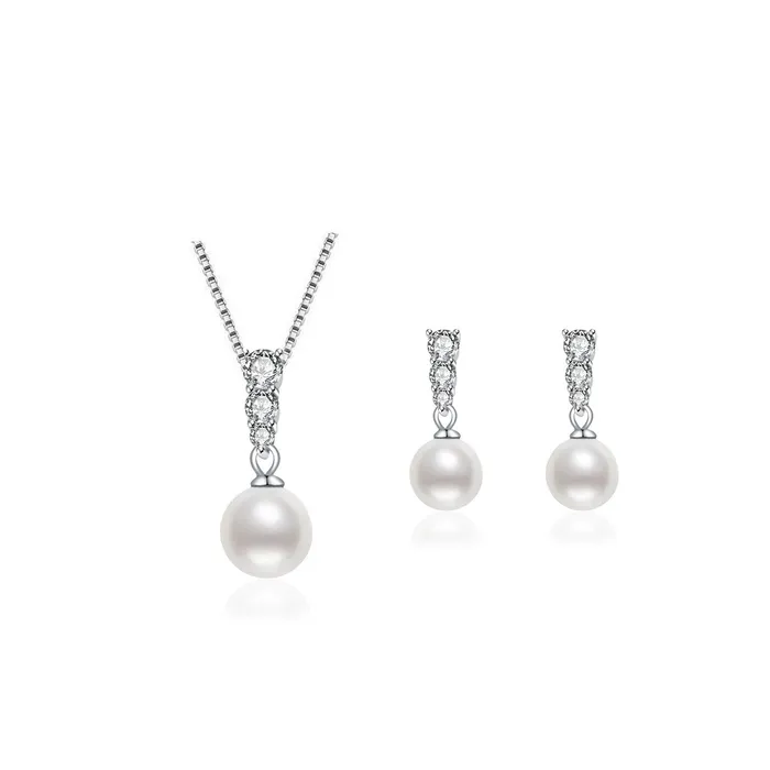 Earrings Pearly Lustre Elegant Freshwater Pearl Set WS00011