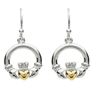 Earrings PlatinumWare Gold Heart Claddagh Earrings Shanore