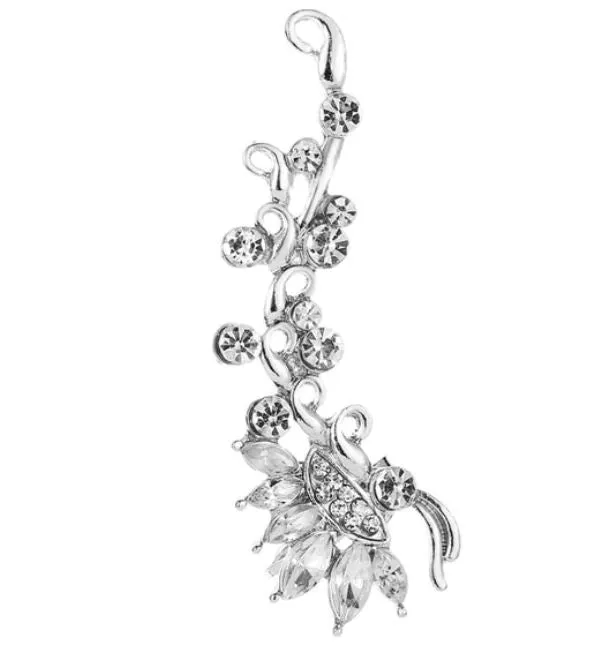 Earrings polly E1096 Silver Rhinestone Ear SINGLE Cuff