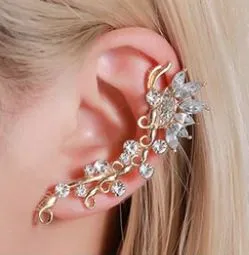 Earrings polly E1096 Silver Rhinestone Ear SINGLE Cuff