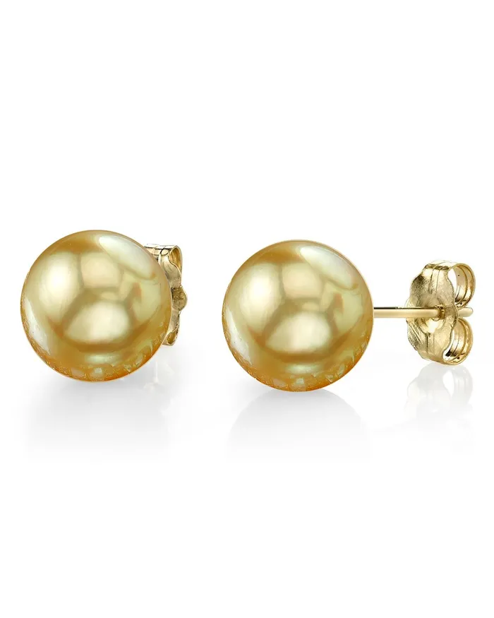 Earrings spt Golden South Sea Pearl Stud Earrings 130140mm