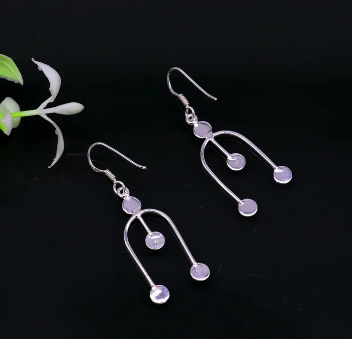 Earrings TRIBAL ORNAMENTS 925 sterling silver customized unique design drop dangle hoop earring 925 stamped earring best gifting party fashionable jewelry ear648 Earrings TRIBAL ORNAMENTS 925 sterling silver customized unique design drop dangle hoop earring 925 stamped earring best gifting party fashionable jewelry ear648
