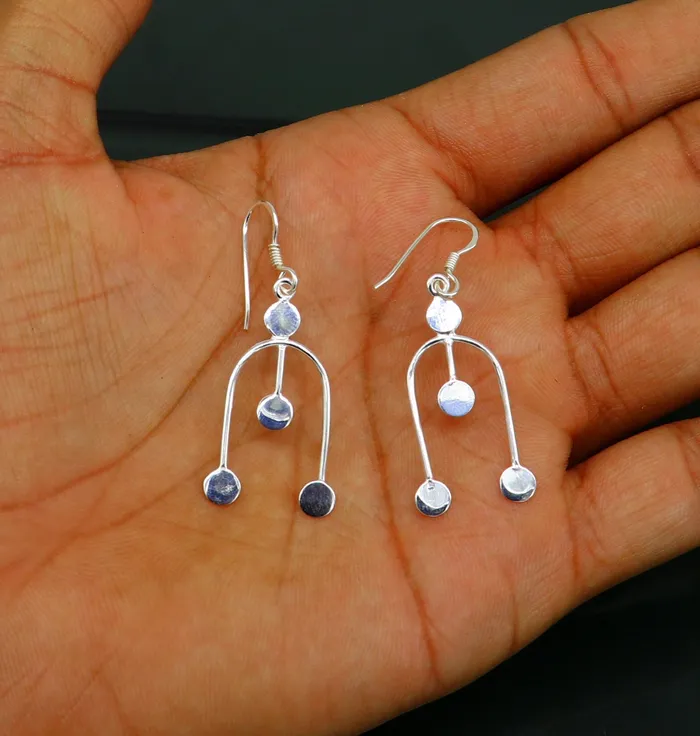 Earrings TRIBAL ORNAMENTS 925 sterling silver customized unique design drop dangle hoop earring 925 stamped earring best gifting party fashionable jewelry ear648 Earrings TRIBAL ORNAMENTS 925 sterling silver customized unique design drop dangle hoop earring 925 stamped earring best gifting party fashionable jewelry ear648