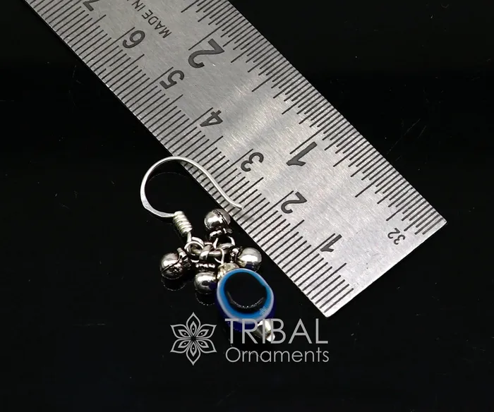 Earrings TRIBAL ORNAMENTS 925 Sterling silver evil eye handmade hoops earring amazing customized drop dangle evil eyes jewelry for girls s1164