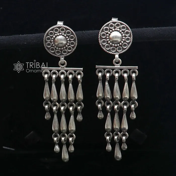 Earrings TRIBAL ORNAMENTS 925 Sterling silver handmade customized vintage Floral stud earring Amazing stylish earring fabulous drop dangle gifting jewelry s1243 Earrings TRIBAL ORNAMENTS 925 Sterling silver handmade customized vintage Floral stud earring Amazing stylish earring fabulous drop dangle gifting jewelry s1243