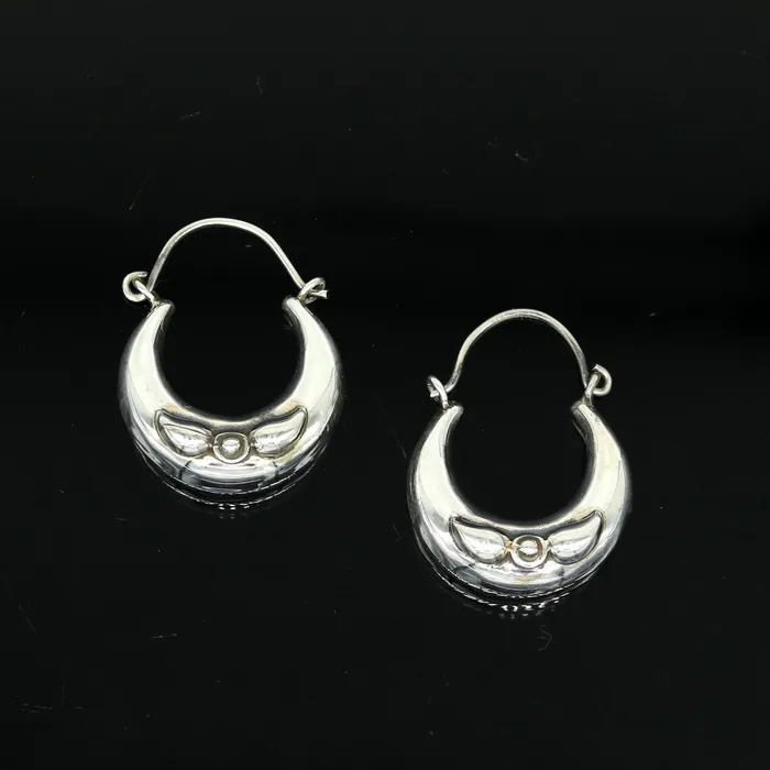 Earrings TRIBAL ORNAMENTS Handmade 925 sterling silver jewelry fabulous vintage stylish customized hoops earrings bali tribal ethnic personalized jewelry ske17