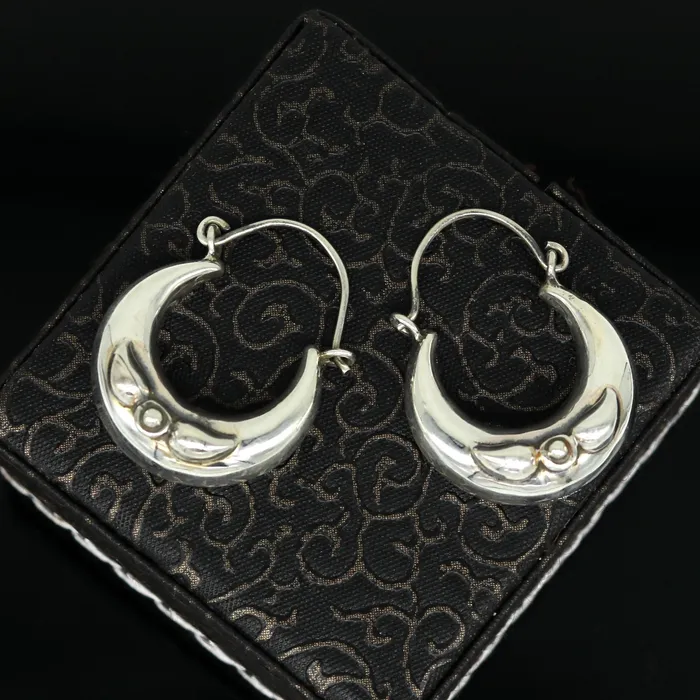 Earrings TRIBAL ORNAMENTS Handmade 925 sterling silver jewelry fabulous vintage stylish customized hoops earrings bali tribal ethnic personalized jewelry ske17