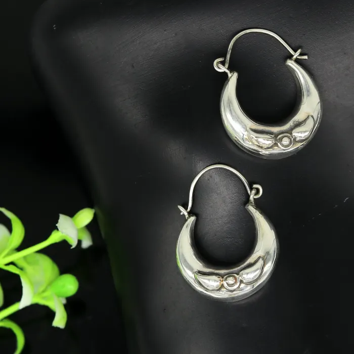 Earrings TRIBAL ORNAMENTS Handmade 925 sterling silver jewelry fabulous vintage stylish customized hoops earrings bali tribal ethnic personalized jewelry ske17