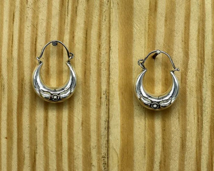 Earrings TRIBAL ORNAMENTS Handmade 925 sterling silver jewelry fabulous vintage stylish customized hoops earrings bali tribal ethnic personalized jewelry ske17