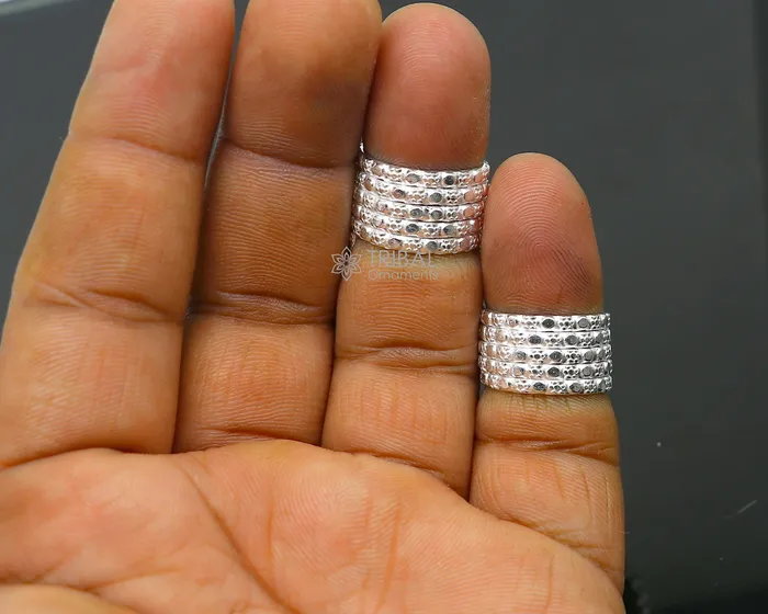 Earrings TRIBAL ORNAMENTS Indian Ethnic style handmade solid silver spiral design toe rings pair excellent tribal customized belly dance hippie boho jewelry ntr85 Earrings TRIBAL ORNAMENTS Indian Ethnic style handmade solid silver spiral design toe rings pair excellent tribal customized belly dance hippie boho jewelry ntr85