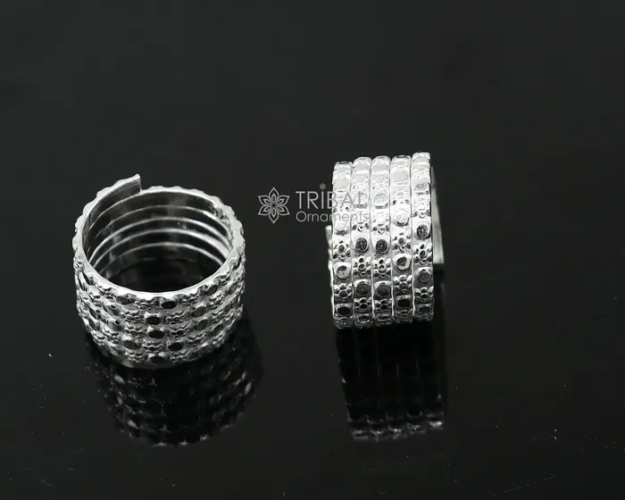 Earrings TRIBAL ORNAMENTS Indian Ethnic style handmade solid silver spiral design toe rings pair excellent tribal customized belly dance hippie boho jewelry ntr85 Earrings TRIBAL ORNAMENTS Indian Ethnic style handmade solid silver spiral design toe rings pair excellent tribal customized belly dance hippie boho jewelry ntr85
