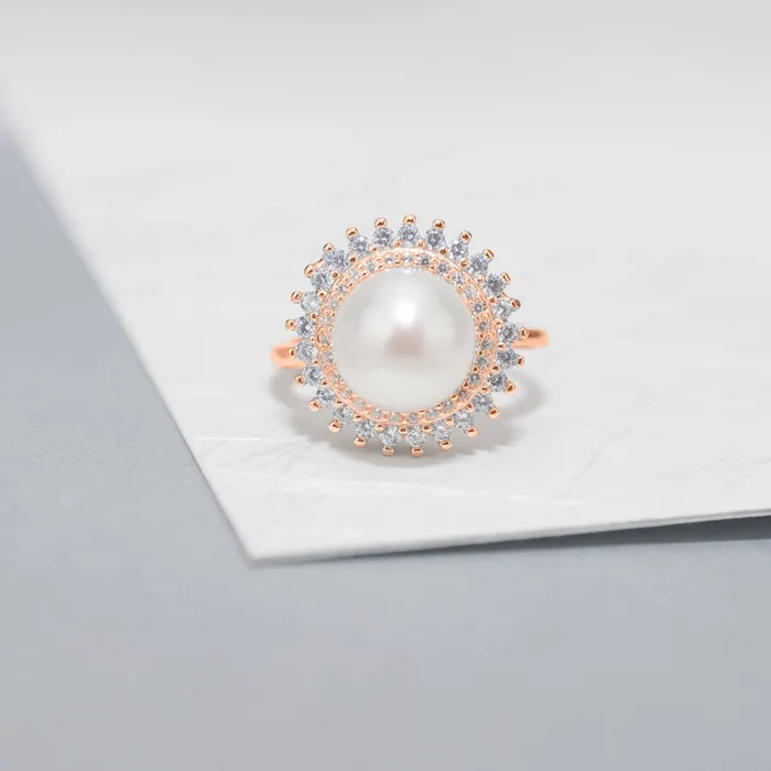 Elegant Freshwater Pearl Ring WR00138 Pearly Lustre Rings