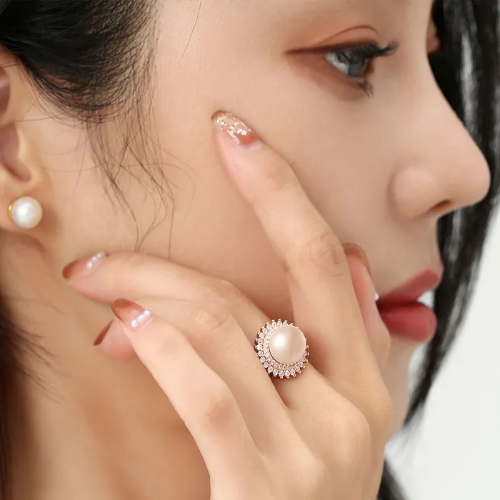 Elegant Freshwater Pearl Ring WR00138 Pearly Lustre Rings