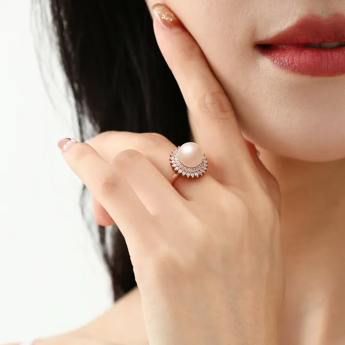 Elegant Freshwater Pearl Ring WR00138 Pearly Lustre Rings