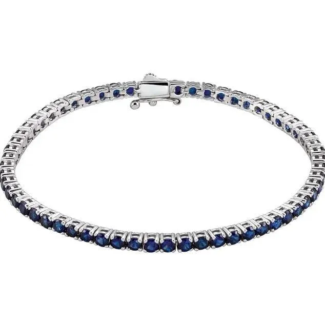 Fire Brilliance Bracelets LabGrown Colored Gemstone Line 725 14K White Gold Bracelet Fire Brilliance Bracelets LabGrown Colored Gemstone Line 725 14K White Gold Bracelet