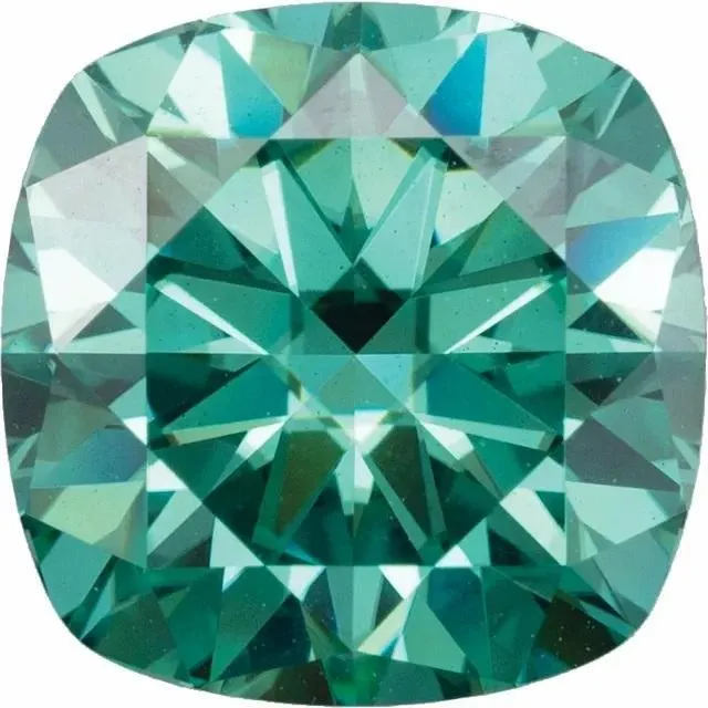 Fire Brilliance Earrings Cushion Diamond Faceted FAB Green Moissanite Loose Stone Fire Brilliance Earrings Cushion Diamond Faceted FAB Green Moissanite Loose Stone