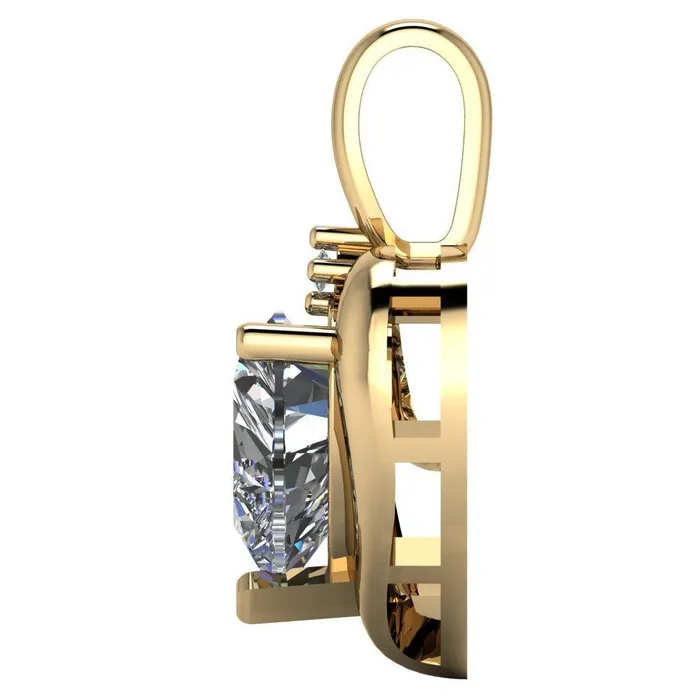 Fire Brilliance Heart Moissanite 3 Prong Pendant Necklaces