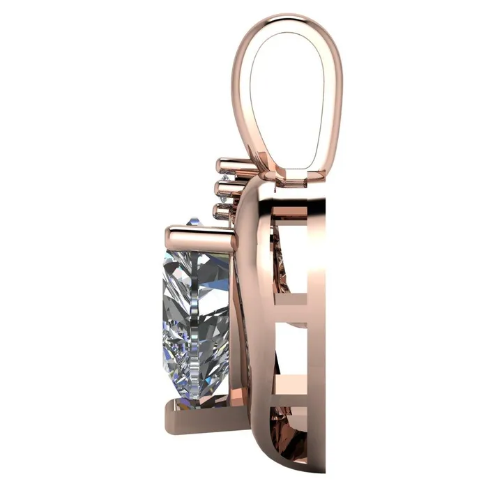 Fire Brilliance Heart Moissanite 3 Prong Pendant Necklaces