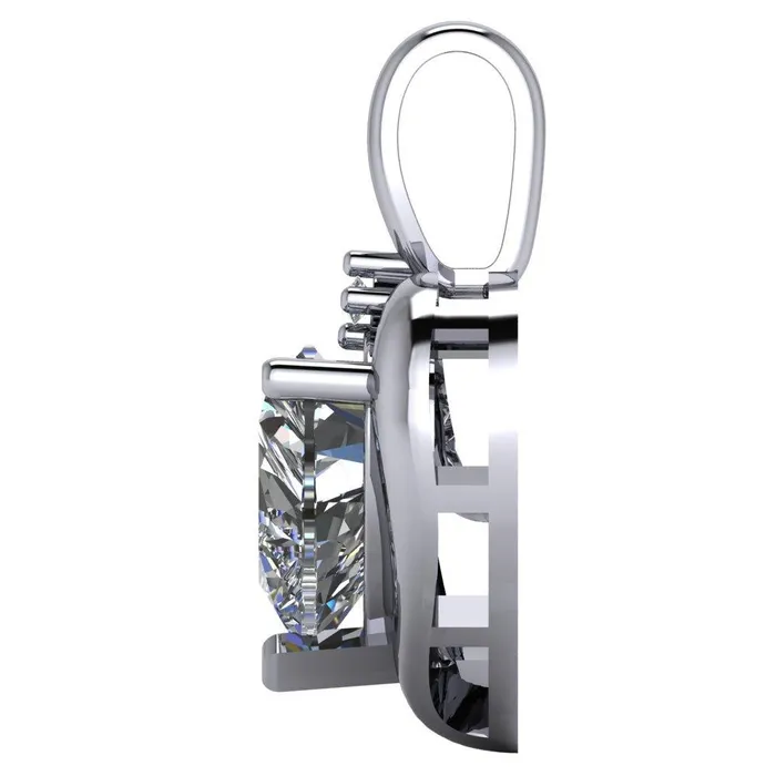 Fire Brilliance Heart Moissanite 3 Prong Pendant Necklaces