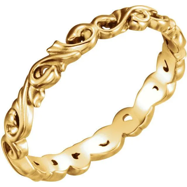 Fire Brilliance Matthew SculpturalInspired Scroll Design Band Rings