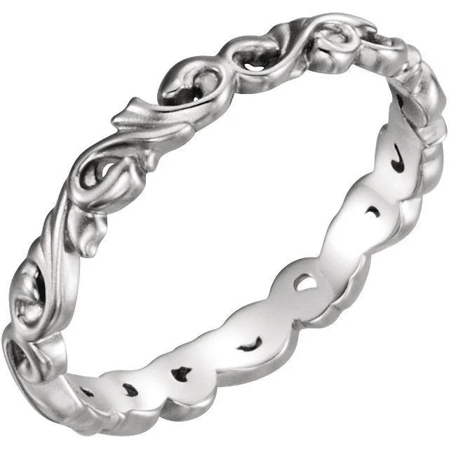 Fire Brilliance Matthew SculpturalInspired Scroll Design Band Rings