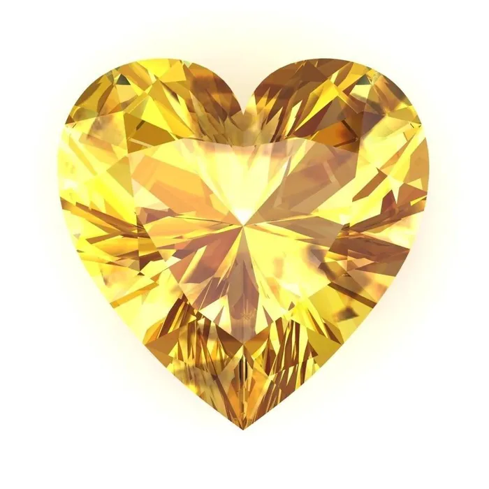 Fire Brilliance Necklaces Heart FAB LabGrown Yellow Sapphire Gems