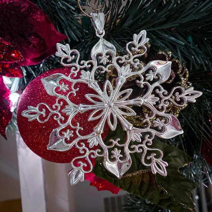 Fire Brilliance Necklaces Sterling Silver Snowflake Christmas Ornament