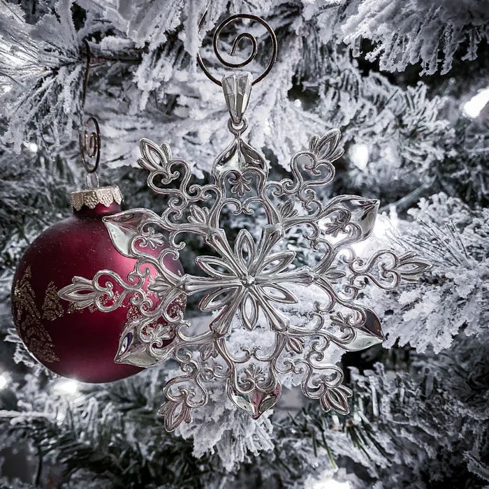 Fire Brilliance Necklaces Sterling Silver Snowflake Christmas Ornament
