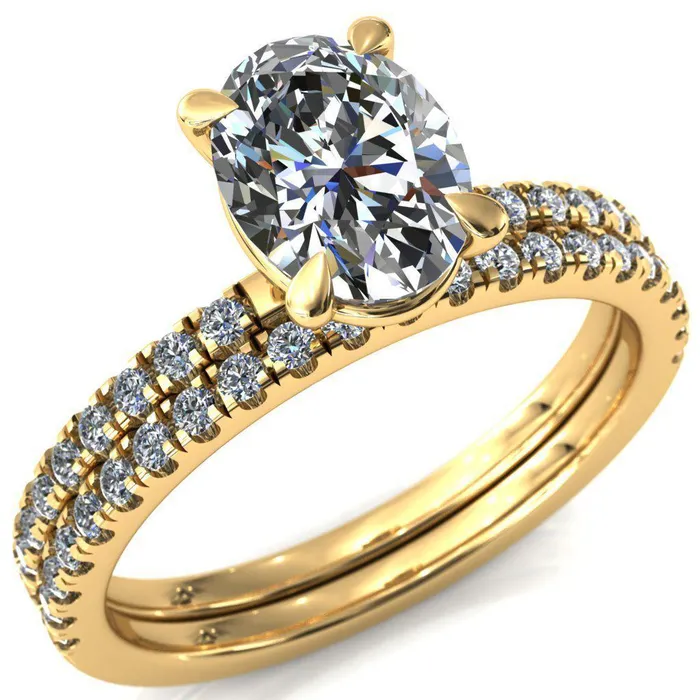 Fire Brilliance Rings Alessandra Oval Center Stone 4 Claw Prong Diamond Accent Engagement Ring Fire Brilliance Rings Alessandra Oval Center Stone 4 Claw Prong Diamond Accent Engagement Ring