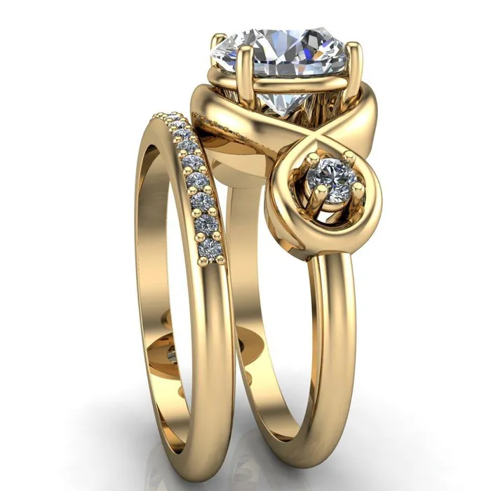 Fire Brilliance Rings Aurora Round Center Stone 3 Stone Halo Ring